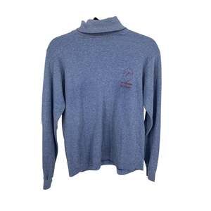 VTG SKI SKINS 1/4 Zip Pullover Womens L Blue Knit Tucson Mt. Lemmon Graphic